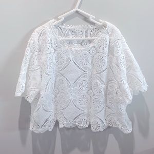 White SHEIN lace shell top. Size 2x.